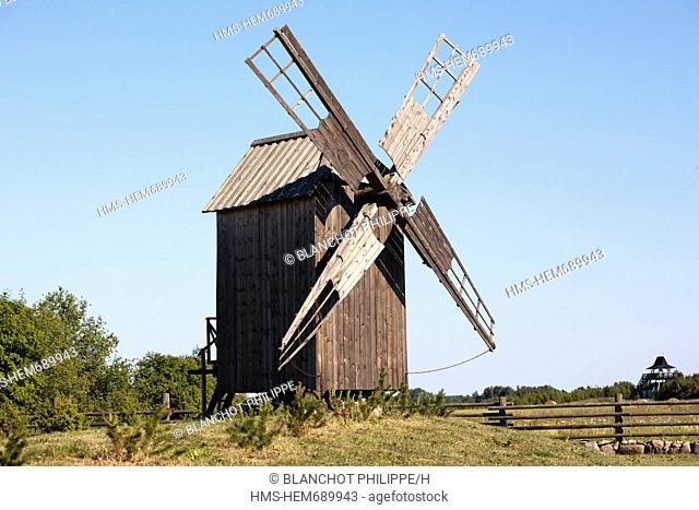 Estonia Baltic States, Hiiu Region, Hiiumaa Island, windmill