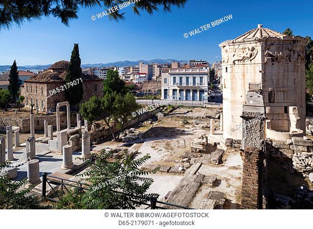 Greece, Central Greece Region, Athens, Roman Agora and the Tower of the Winds, 1st century BC