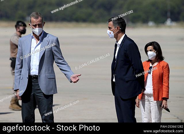 Madrid, Spain; 28.08.2021.- King Felipe VI visited this Saturday morning, together with the President of the Spanish Government, Pedro Sánchez