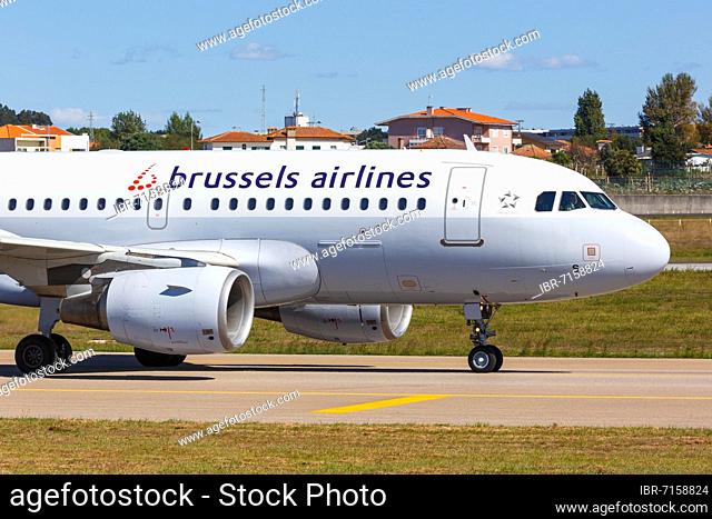 A Brussels Airlines Airbus A319 with registration OO-SSS at Porto Airport, Portugal, Europe
