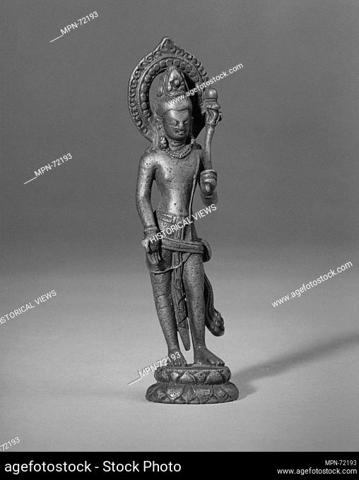 Standing Padmapani. Period: Licchavi period; Date: 8th-9th century; Culture: Nepal (Kathmandu Valley); Medium: Copper alloy; Dimensions: H. 4 1/2 in