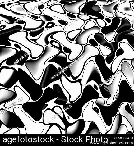 High contrast black and white abstract. Digital art