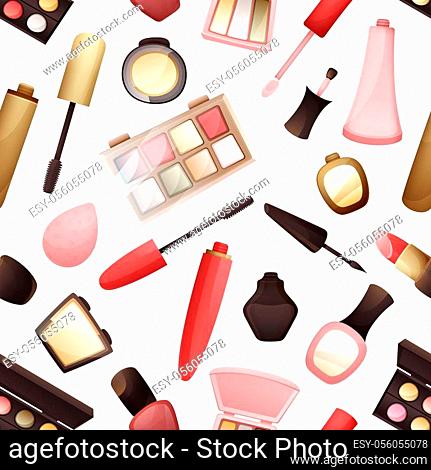 Colorful seamless pattern with different types of cosmetics, Stock Vector,  Vector And Low Budget Royalty Free Image. Pic. ESY-056055078 | agefotostock
