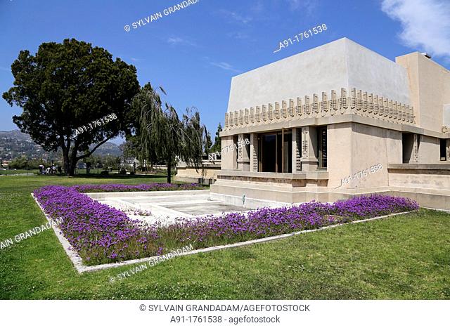 USA, California, city of Los Angeles, The Aline Barnsdall Hollyhock House, originally designed by architect Frank Lloyd Wright as a residence for oil heiress...