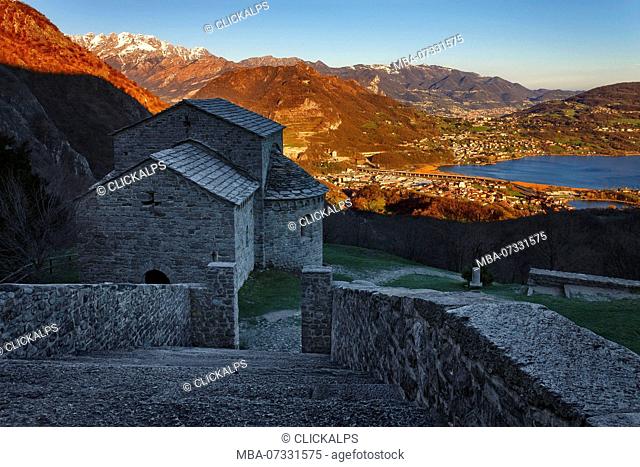 A view of Brianza from San Pietro al Monte abbey, valle dell'Oro, Civate, Lecco province, Brianza, Lombardy, Italy, Europe