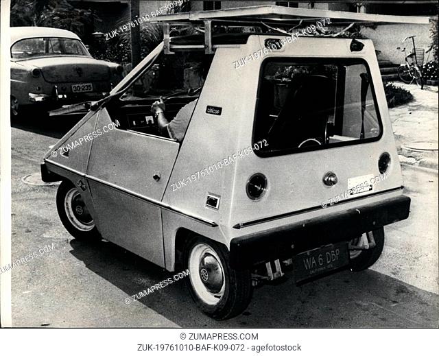 Oct. 10, 1976 - The 'Ugly Duckling' makes its bebut - The World's first civilian car partially powered by solar energy . A two seater car known as the 'Ugly...
