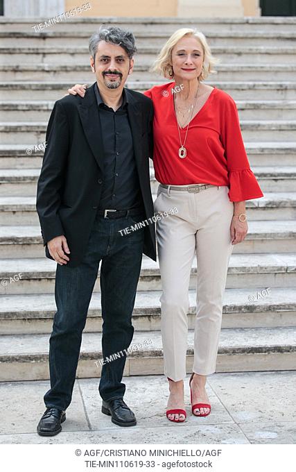 Massimo Coglitore, Caroline Goodall during 'The Elevator' film photocall, Rome 11/06/2019