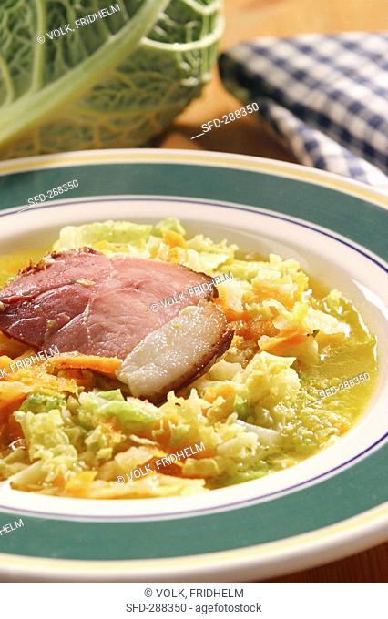 Cabbage soup with Kassler cured pork