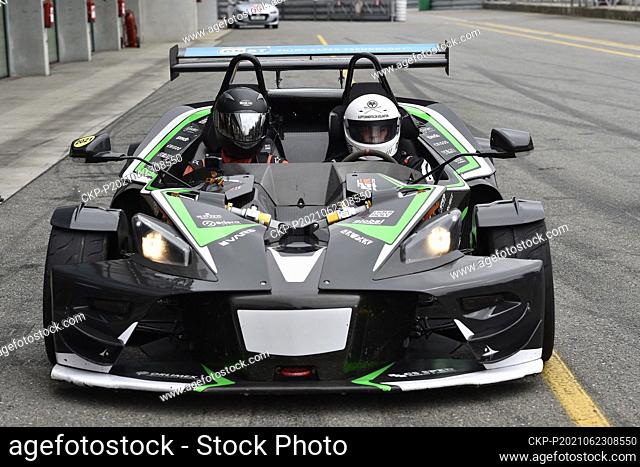 Visual challenged racer and automotive enthusiast Petr Haluska, white helmet, and his navigator Robert Kotlaba created special record with KTM X-BOW ultra-light...