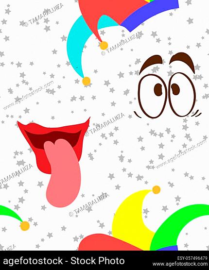 Funny seamless background for April Fool Day, Vector illustration