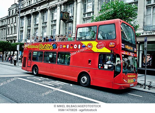 Street and tourist bus  Dublin  Ireland