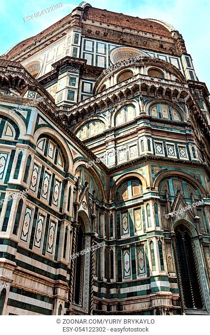 Cathedral of Santa Maria del Fiore (Duomo di Firenze). Florence the capital city of Tuscany region, Italy. The basilica is one of Italy's largest churches