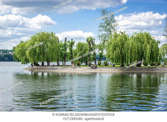 So called Island of Love on Ternopil Pond in Taras Shevchenko Park in Ternopil city, administrative center of the Ternopil Oblast in western Ukraine