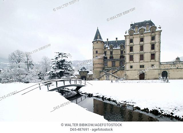 Chateau de Vizille Park after winter storm. Vizille. Isère. French Alps. France