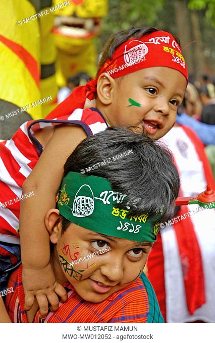 Children take part in Bangla New Year 1414 or Pahela Baishakh festival as its origin is rooted deep in the cultural tradition of the nation The festival is...