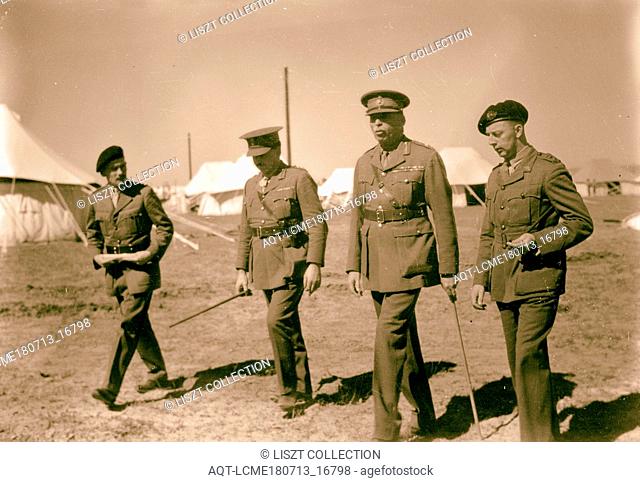 Arrival in Palestine of Mr. Anthony Eden. Gen. Barker, G.O.C. at Lydda air port awaiting arrival of Mr. Eden. 1940, Israel, Lod