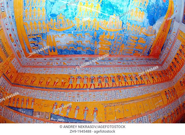 The Interior of Ramesses IV's KV2 royal tomb, East Valley of the Kings, Luxor (Thebes), Egypt, Africa