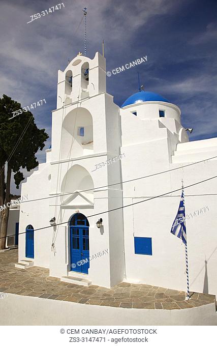 View to the Panagia Kochi Church in Artemonas village, Sifnos Island, Cyclades Islands, Greek Islands, Greece, Europe