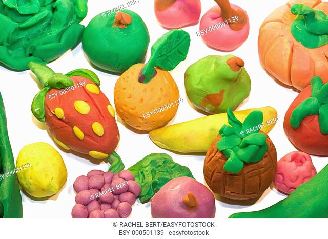plasticine vegetables and fruits