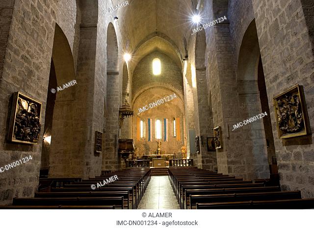 France, Languedoc, Arles-Sur-Tech, abbey of Saint Mary, nave and choir
