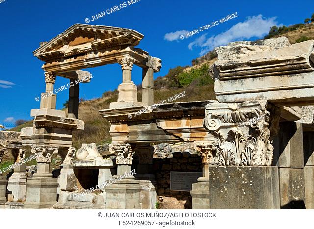 Fountain of Trajan, old Roman city of Ephesus, Selçuk, Izmir province, Turkey