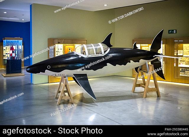 Mechanic Shark from „Red Rckham’s trasure” displaced at Gerges Remi Herge, Tintin creator museum in Louvain la Neuve, Belgium on 18/06/2022 by Wiktor Dabkowski