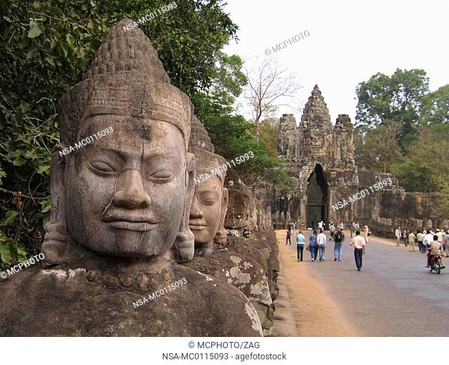 Asia, Cambodia, Angkor, Khmer-temples , Angkor Thom, street of victory
