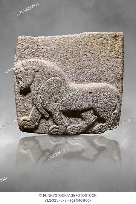 Aslantepe Hittite relief sculpted orthostat stone panel. Limestone, Aslantepe, Malatya, 1200-700 B. C. . Anatolian Civilisations Museum, Ankara, Turkey