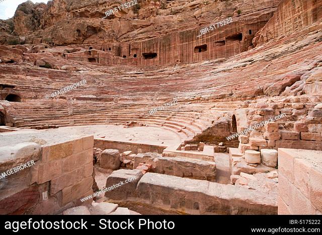 Amphitheatre, sandstone, Petra Archaeological Park, Jordan, Asia Minor, Asia