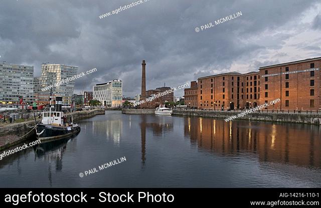 View towards Albert Dock, located on the Canning Half Tide Dock, which is a tidal dock and part of the Port of Liverpool