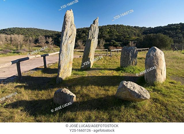 Megalithic monument, Cromlech «Pasada del Abad», Rosal de la Frontera, Huelva-province, Spain