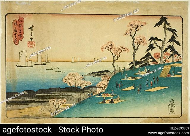 Cherry Blossoms at Goten Hill (Gotenyama no hana), from the series Famous Places.., c1835/38. Creator: Ando Hiroshige