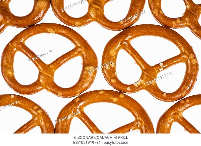 closeup of some lye pretzels in light back