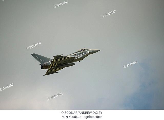 Duxford, UK - 25th May 2014: RAF Typhoon at Duxford Airshow