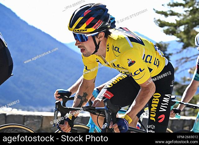 Slovenian Primoz Roglic of Team Jumbo-Visma pictured in action during the seventh stage of 79th edition of the Paris-Nice cycling race, 166