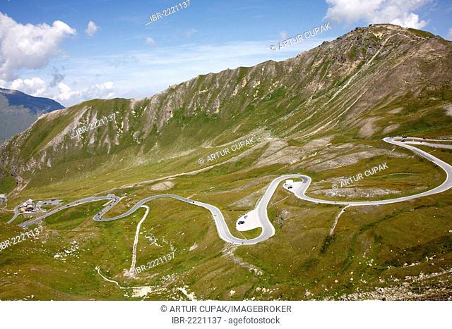 Mountains, winding road on Grossglockner mountain, Austria, Europe