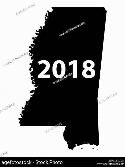 Karte von Mississippi 2018 - Map of Mississippi 2018