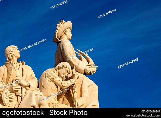 Detail of the Monument to the Discoveries in Belem Lisbon Portugal