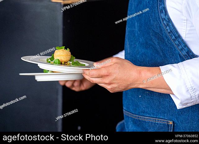 Illustration picture shows one of the dishes served to King Philippe - Filip of Belgium during a royal visit to the 'Instroom Academy' in Antwerp