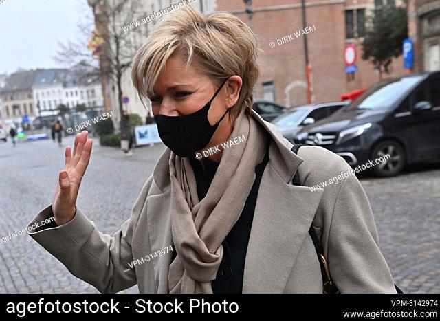 Lawyer Christine Mussche pictured in marge of the verdict in the trial of television producer Bart De Pauw, accused of stalking several female co-workers