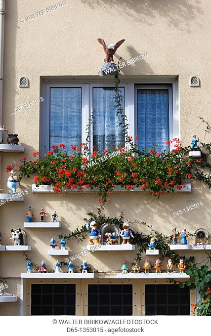 France, Marne, Champagne Region, Ay, house decoration detail