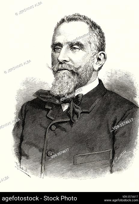 Portrait of Gumersindo de Azcárate y Menéndez (Leon 1840 - Madrid 1917) Spanish lawyer, thinker, historian, professor and politician from Kraus, Spain