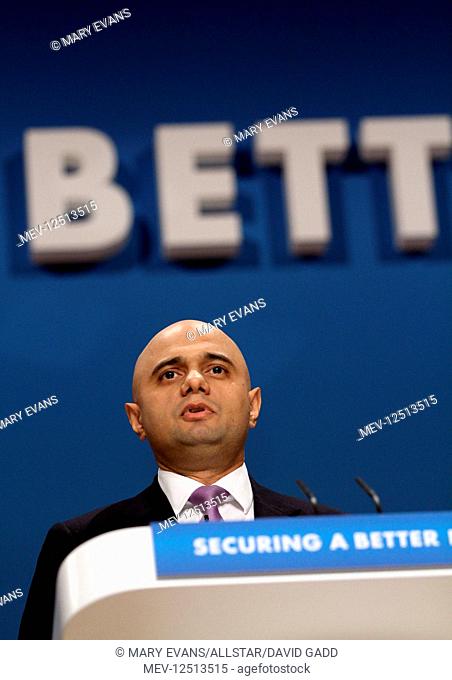 Sajid Javid MP Secretary Of State For Culture, Media And Sport Conservative Party Conference 2014 Icc, Birmingham, England 29 September 2014