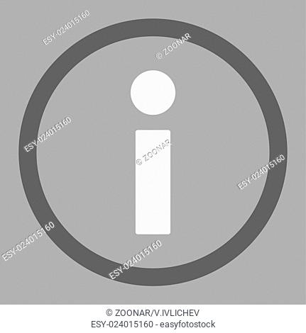 Info flat dark gray and white colors rounded raster icon