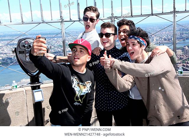 American boy band, Midnight Red visit The Empire State Building Featuring: Eric Secharia, Joey Diggs Jr., Colton Rudloff, Thomas Augusto