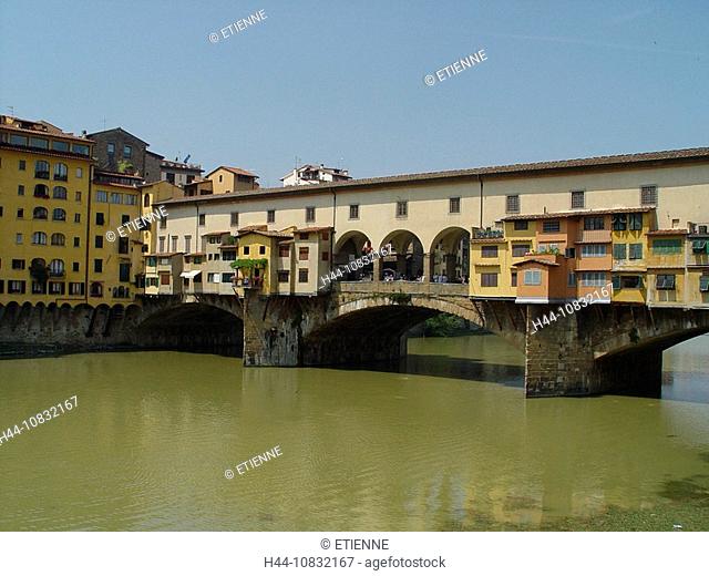 Italy, Europe, Tuscany, Toscana, Florence, Ponte Vecchio, Bridge, Landmark, Arno river