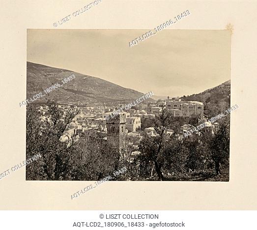 Shechem (Nablou), Between Ebal and Gerizim; Francis Frith (English, 1822 - 1898); Shechem, Israel; about 1865; Albumen silver print
