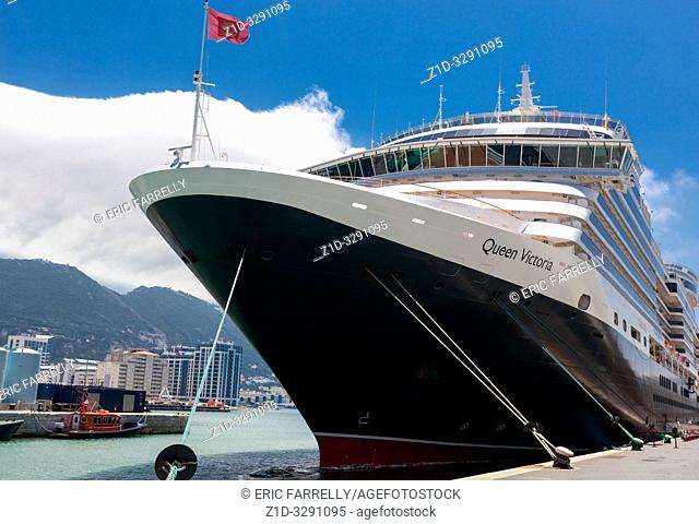 Cunard's "Queen Victoria" alongside Gibraltar Harbour Quay