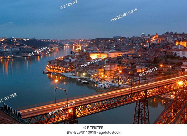 Porto and River Douro in evening light, Portugal, Porto