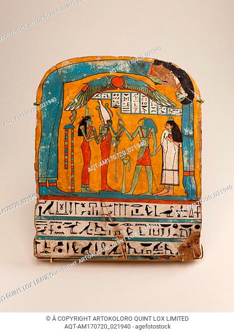 Painted wooden panel of Tabakenkhonsu, Late Period, Kushite, Dynasty 25, ca. 680â€“670 B.C., From Egypt, Upper Egypt, Thebes, Deir el-Bahri